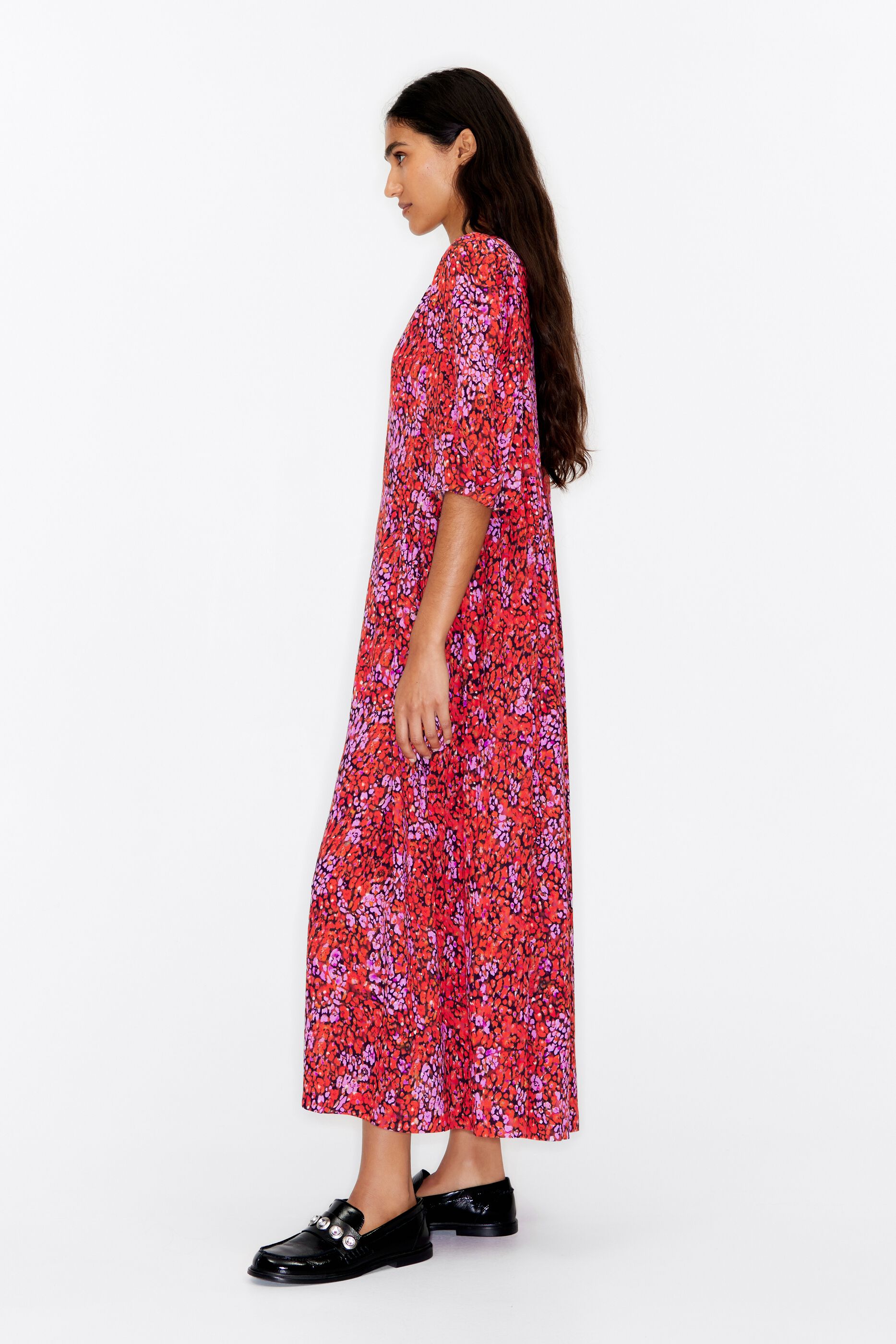 Red and hotsell white long dress