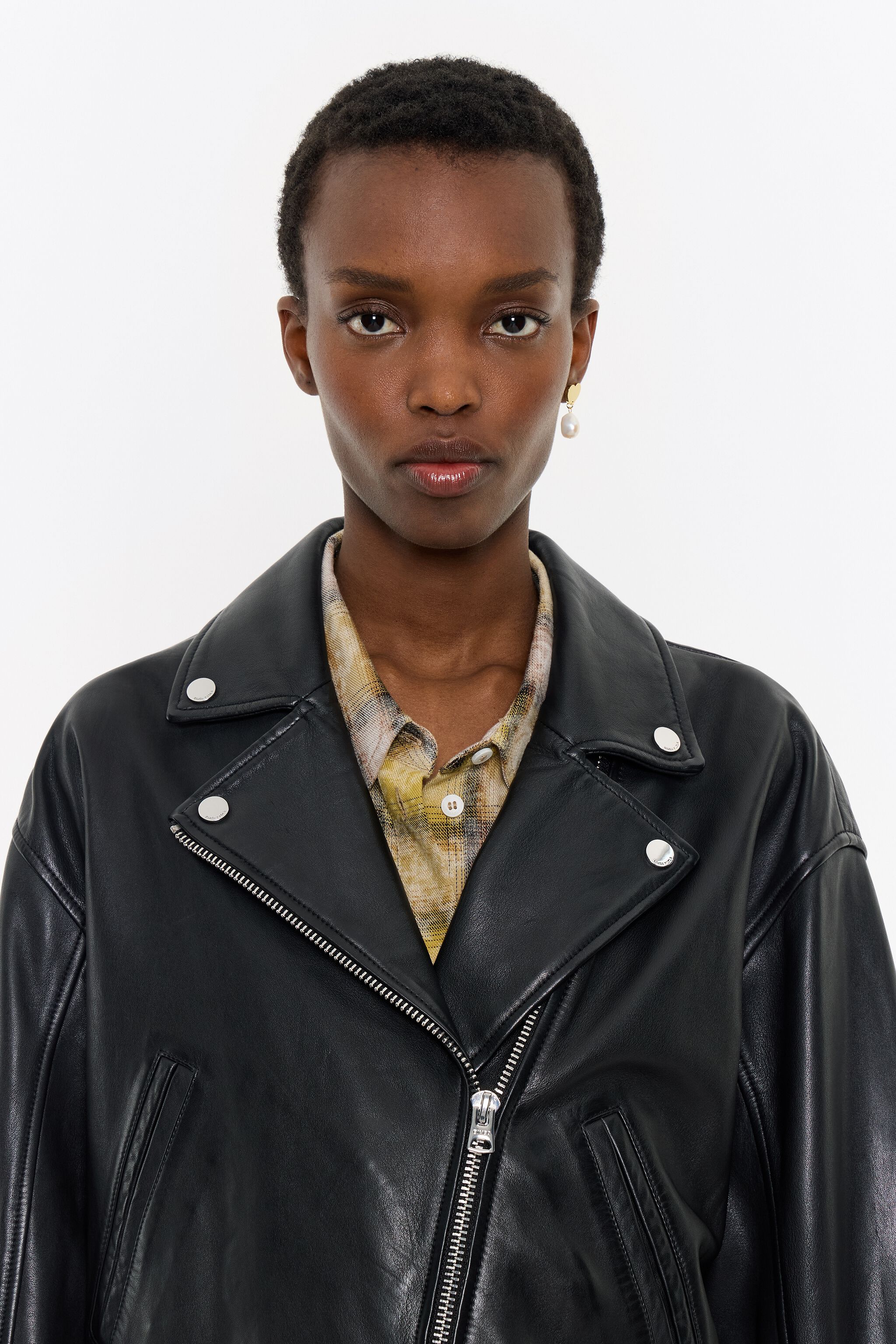 Very black leather jacket cheap