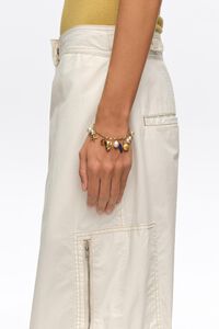 Matte gold pearl and seashell bracelet