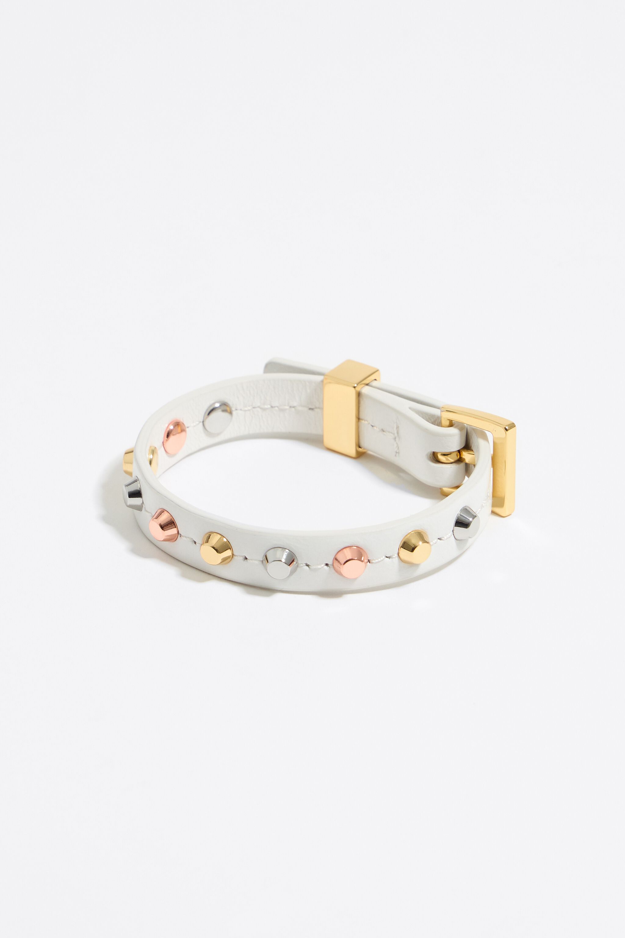 Gold with leather bracelet online