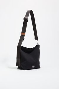 Small anthracite gabardine Carlino bag