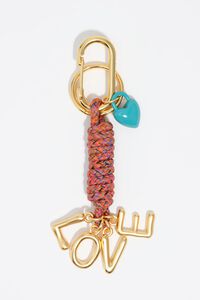 Pink knotted rope key ring