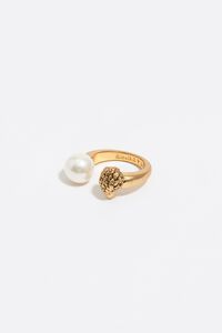 Gold eagle and pearl ring