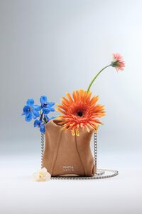 Natural micro suede Paper bag