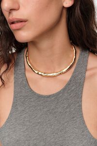 Textured matte gold choker