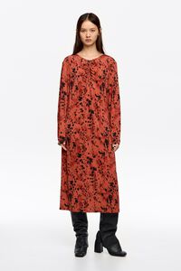 Brown Lynx gathered neckline dress