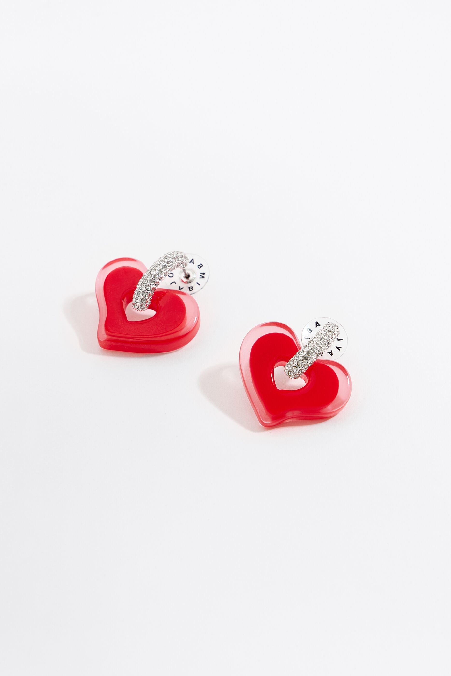 Red resin top earrings