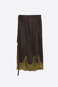 Lace wrap skirt, washed black