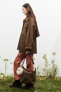 Brown Lynx straight leg trousers, no waistband