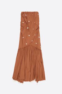 Toffee ruched strapless dress