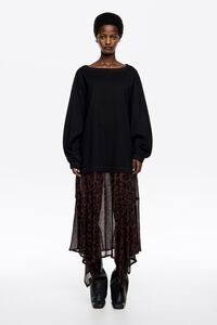 Dark brown Big Leopard 2 in 1 dress with asymmetric skirt Dark brown Big Leopard 2 in 1 dress with asymmetric skirt