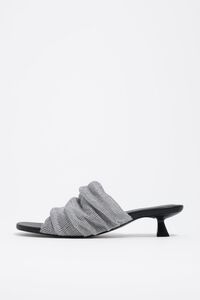 Silver mesh low-heel sandal