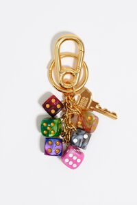 Gold multicolor dice key ring Gold multicolor dice key ring
