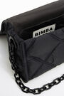S padded nylon flap bag in black S padded nylon flap bag in black