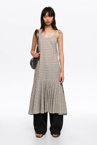 Light blue checked strappy dress