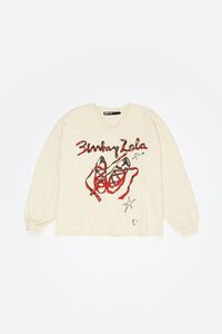 Long ivory ballerinas logo sweatshirt