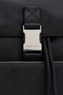 Black nylon flap backpack Black nylon flap backpack