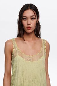 Olive mini Dots lace strap dress