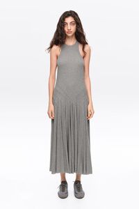 Gray melange sleeveless midi dress