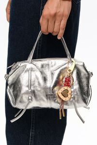 Gold heart logo key ring