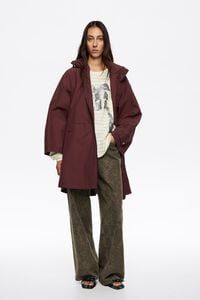 Burgundy technical A-line trench Burgundy technical A-line trench