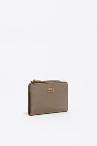 Khaki brown nylon compact purse