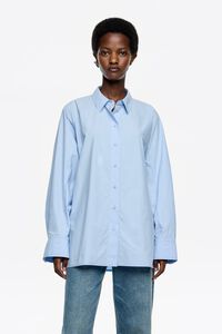 Oversize light blue stitching shirt