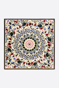 Taupe kaleidoscopic flowers scarf