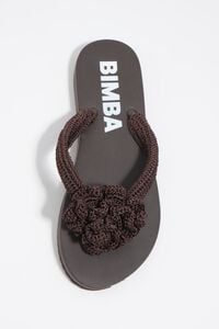 Chocolate crochet flower flip-flop