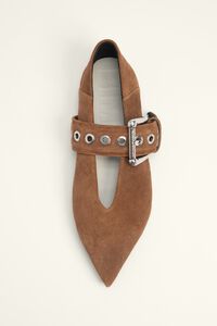 Tan suede ballerina