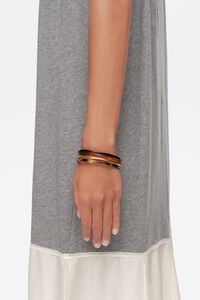 Set of 4 matte gold tortoiseshell-effect bracelets