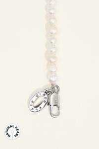 Natural pearl necklace with enameled panther heads