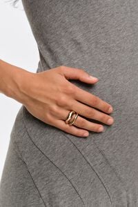Gold irregular two-band ring