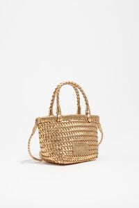 Gold plaited leather mini bag