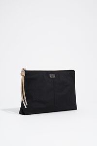 Medium black nylon clutch make-up case