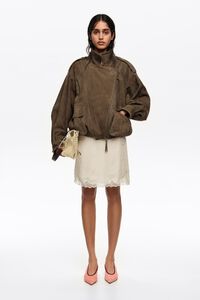 Ivory lace mini skirt