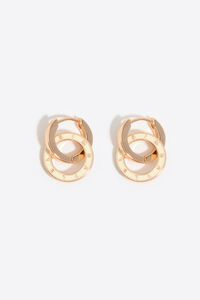 Ivory double hoop logo earrings