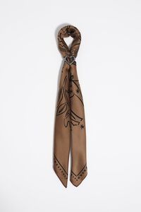 Brown esoteric scarf bag charm