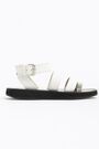 Flat white leather straps sandals Flat white leather straps sandals
