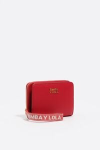 Red leather flap purse