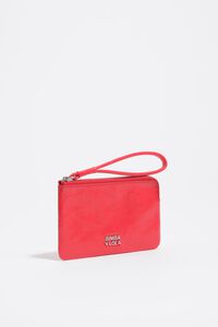 Acid red small leather purse