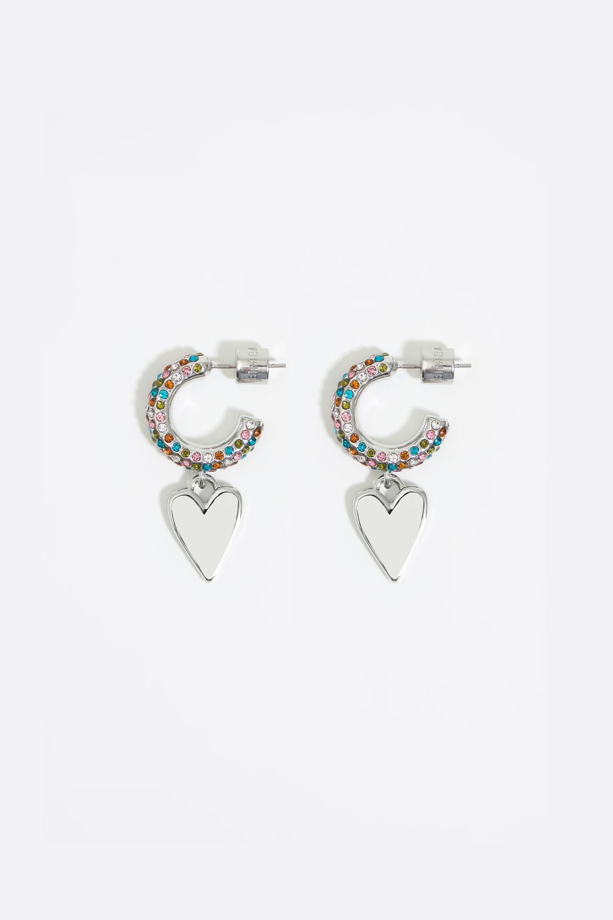 Heart crystal earrings top