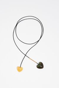 Multicolor resin hearts necklace