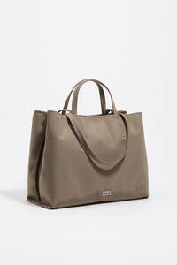 Large taupe nylon Chihuahua shopper bag