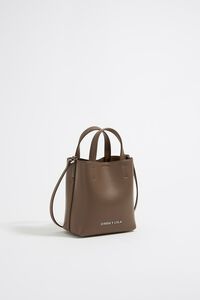 Mini dark taupe leather Chihuahua bag