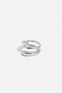 Silver-tone textured spiral ring Silver-tone textured spiral ring