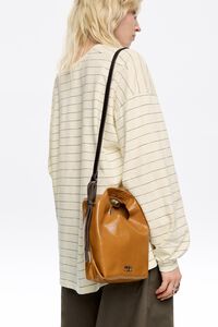 Caramel leather mini Paper bag