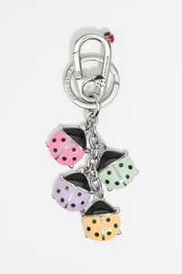 Silver ladybugs key ring