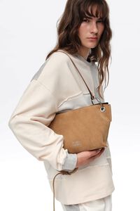 Medium natural suede Trapecio bag