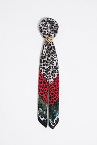 Animal print borders scarf bag charm